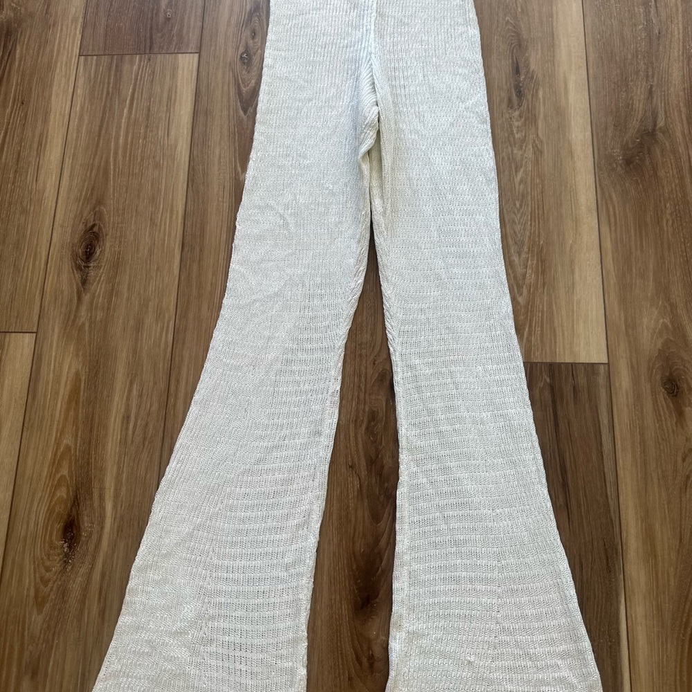 Free People Rosella Swit Pants Ivory size Large - Picture 4 of 7